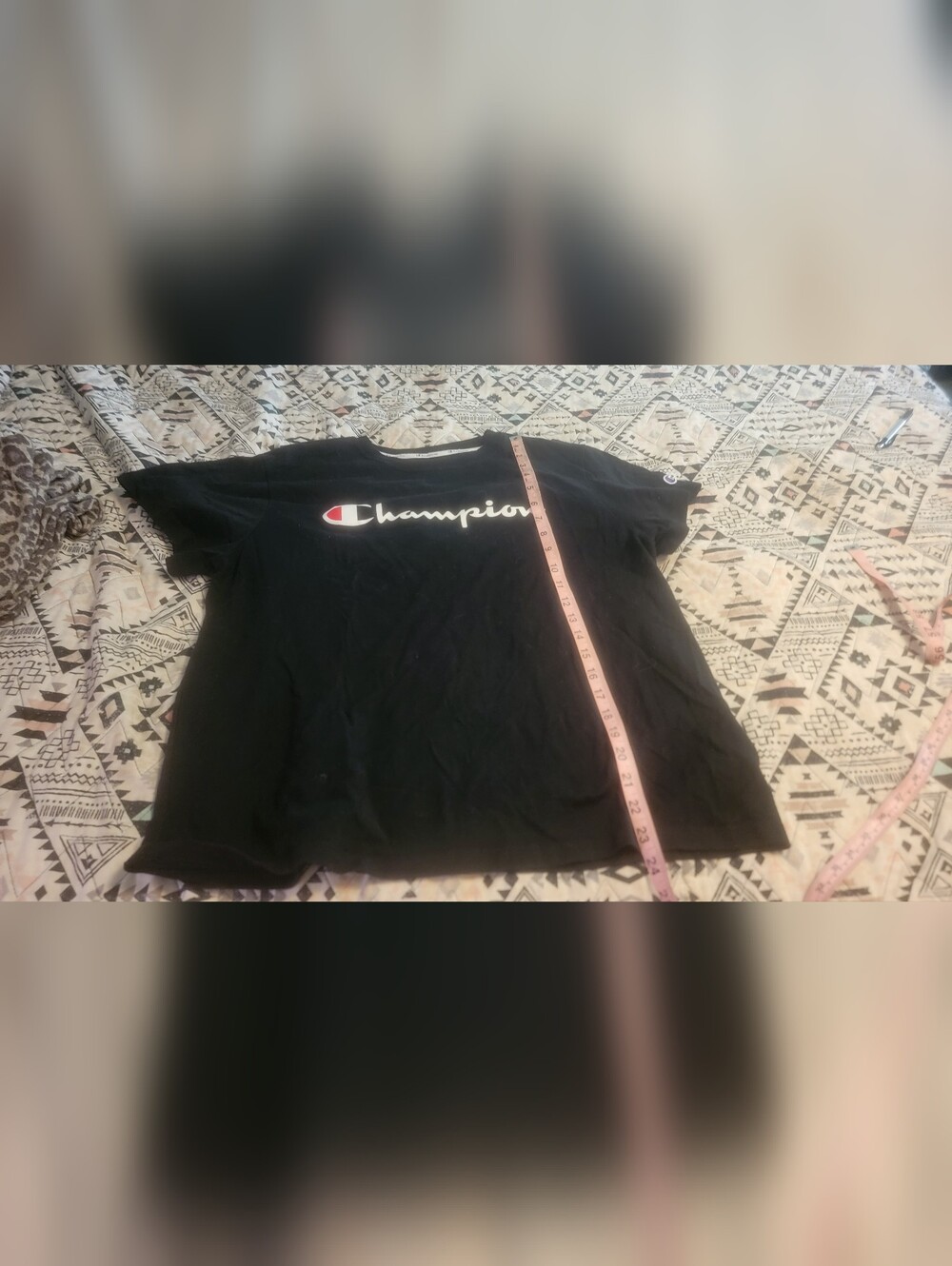 Champion Black Logo Crewneck Tee
